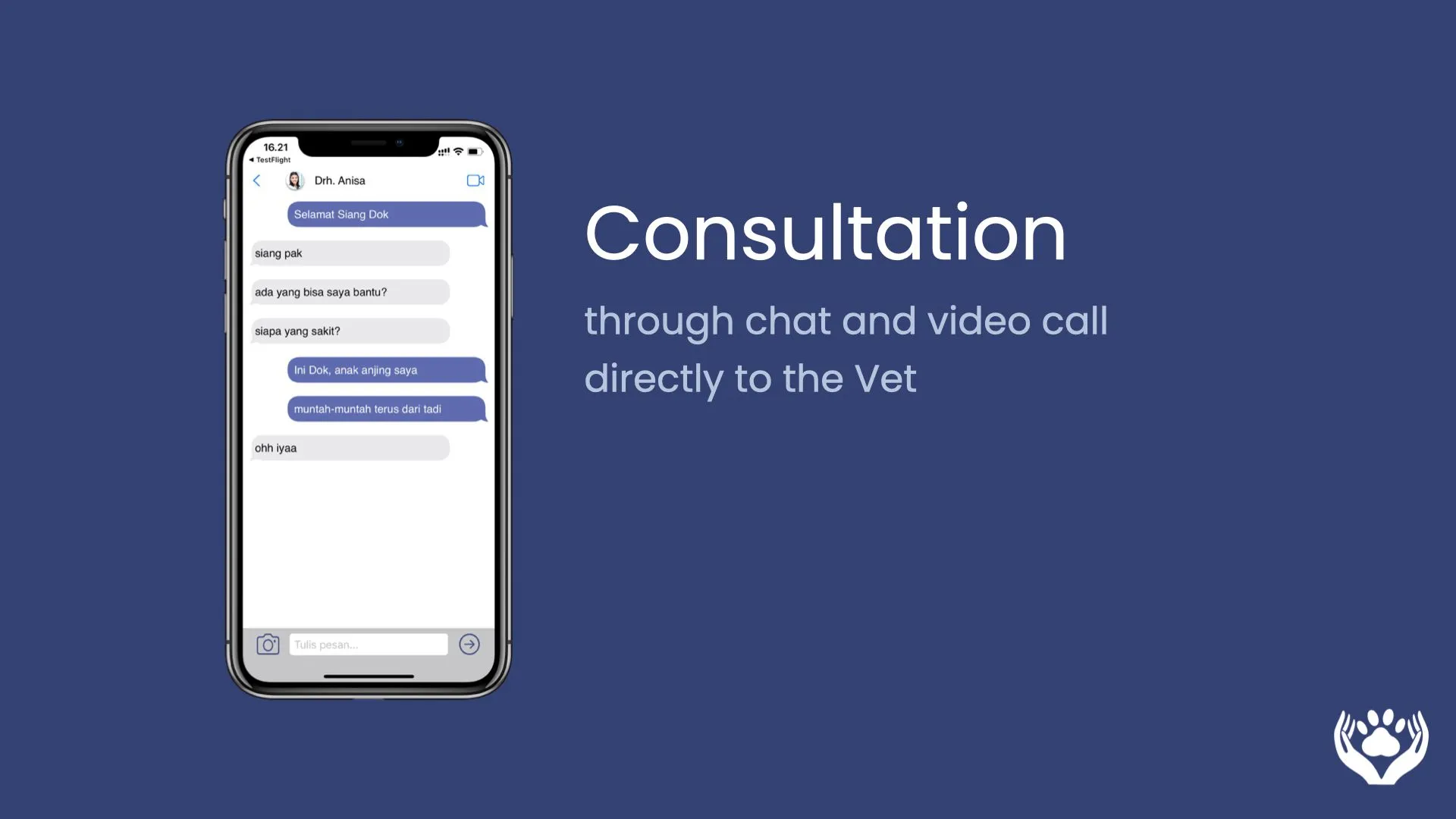 Prevet consultation chat screen