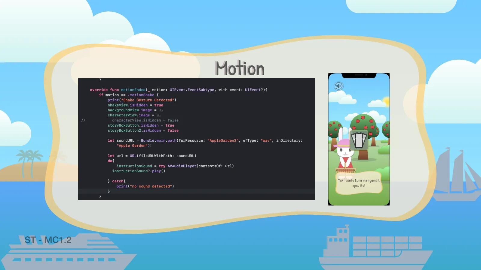 Pulau Matematika shake-motion interaction